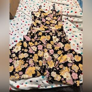 Emerald Sundae Black Floral romper